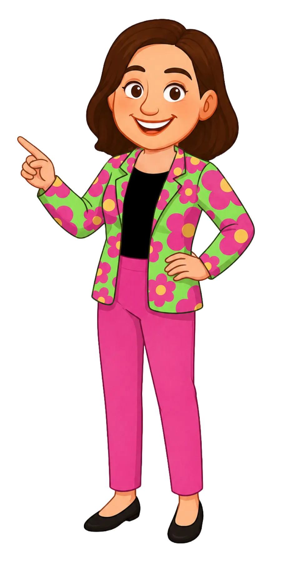 Personaje presentando las cajitas
